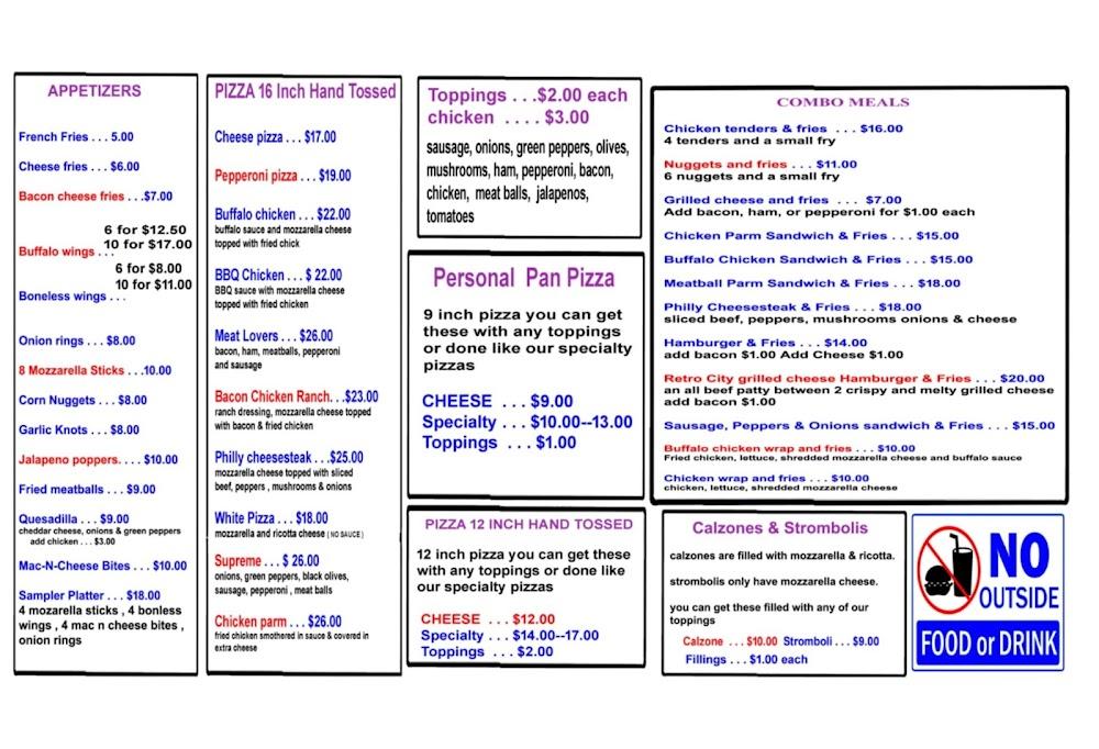 Retro City Arcade and Pizza Menu image 1