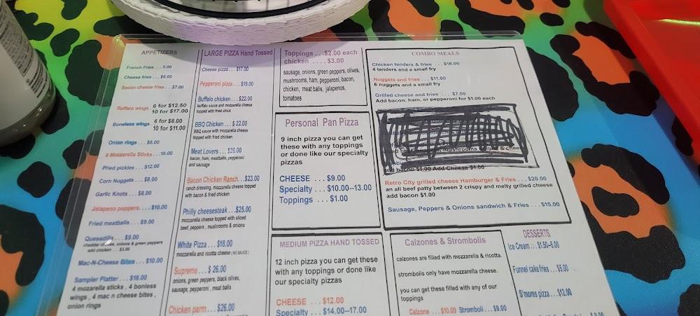 Retro City Arcade and Pizza Menu image 3